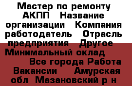 Мастер по ремонту АКПП › Название организации ­ Компания-работодатель › Отрасль предприятия ­ Другое › Минимальный оклад ­ 120 000 - Все города Работа » Вакансии   . Амурская обл.,Мазановский р-н